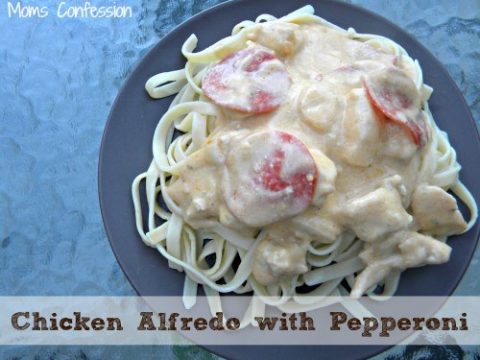 Homemade Chicken Alfredo Recipe with Pepperoni