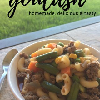 This family recipe was shared with me by my dad who is a huge fan of homemade hamburger goulash. Ok, I'll admit...I love it just as much as he does and that's why I'm sharing it with all of you! :)