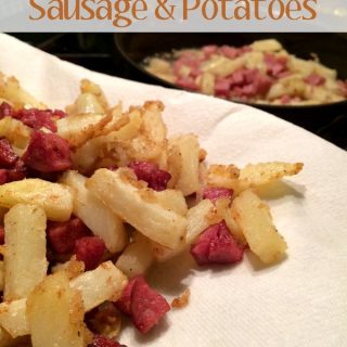 This is probably the best fried potatoes and turkey sausage meal we have had in a long time.