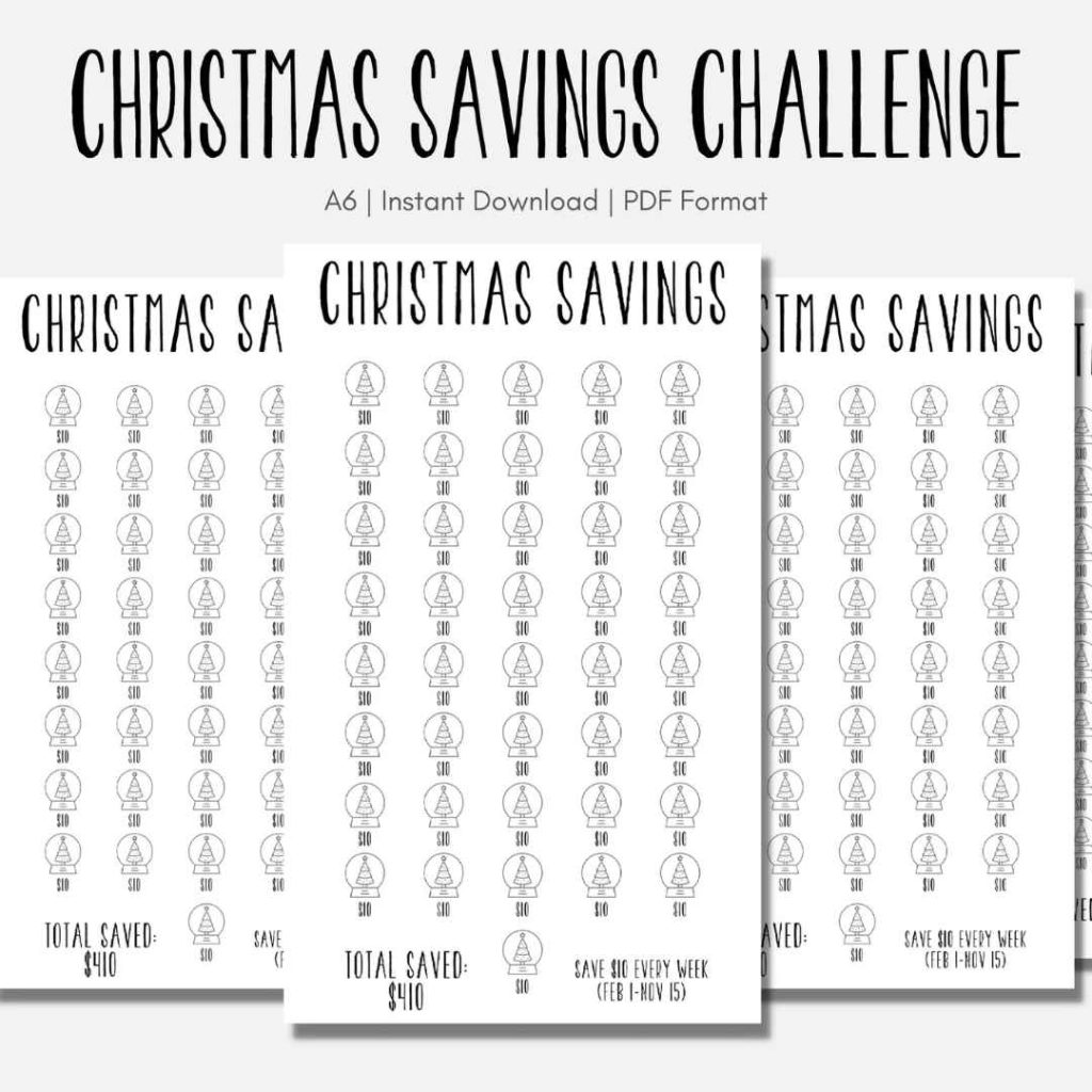 christmas savings challenge