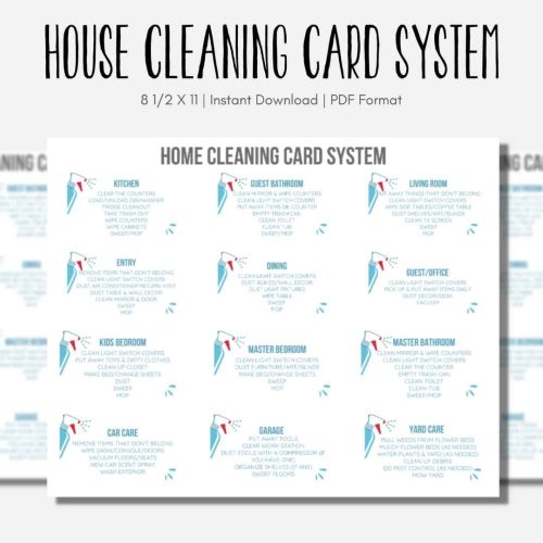 house cleaning card system