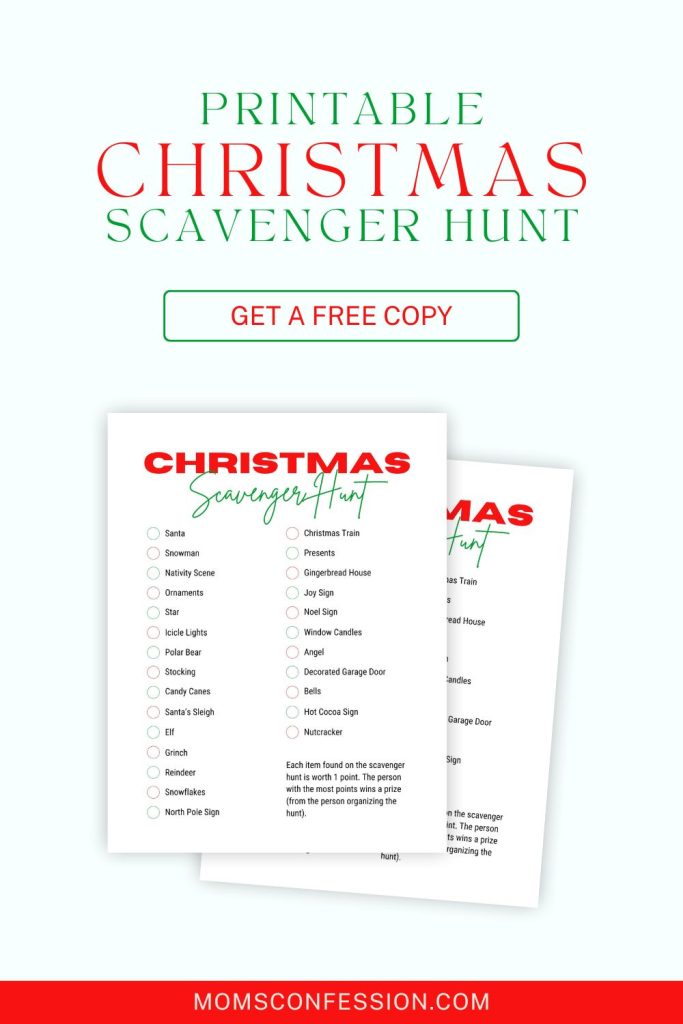 Free Christmas Scavenger Hunt Printable