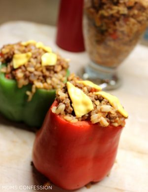 Easy Dinner Idea - 30 Minute Beef and Rice Stuffed Peppers Recipe